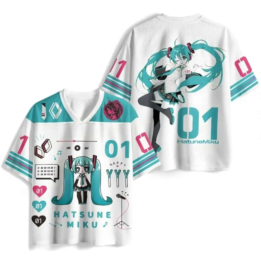 Adult and Children's Hatsune Miku Support 3D Print American-style Jersey T-shirt, Fun Illustration Y2K, Shorts Friend