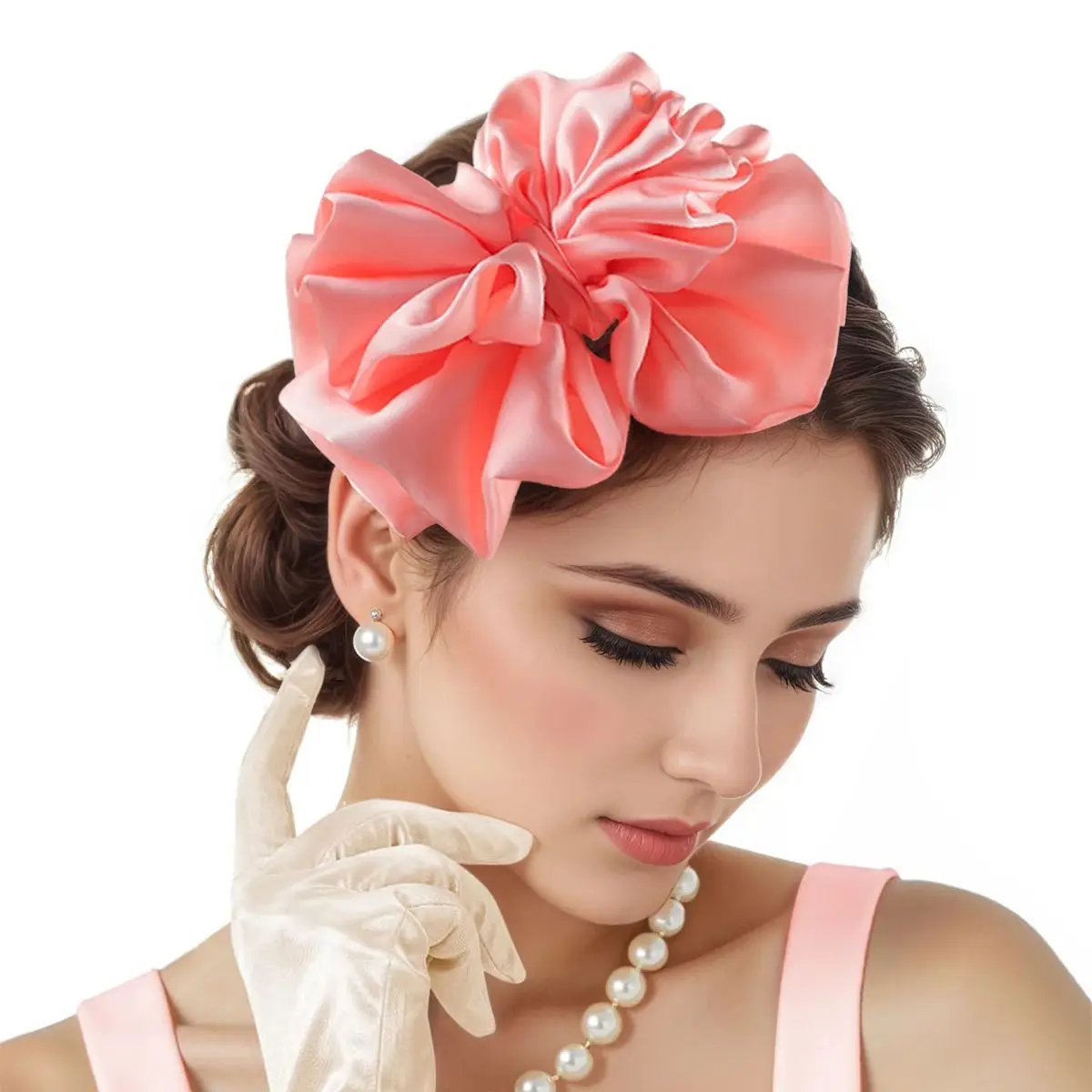 

Wedding Fascinator Bow Headdress Stage Performance Horse Racing Festival Hair Accessory Elegant Hairpiece for Women