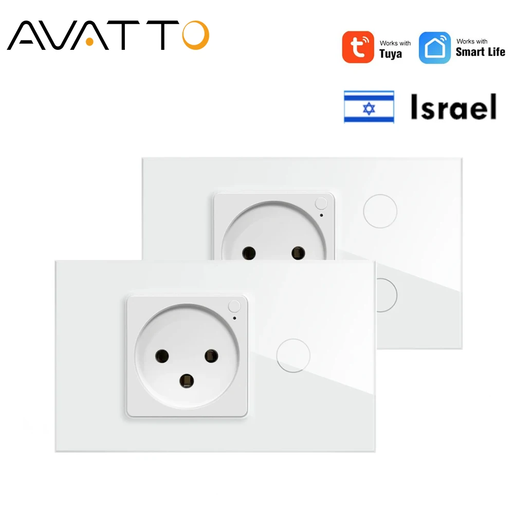 

AVATTO Israel Stand Tuya WiFi/Zigbee Wall Light Switch with Socket,Smart Life App Remote Control,Works With Alexa Google Home.