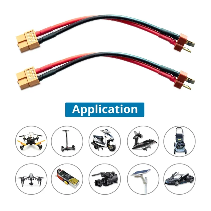 1/2/5 шт. 14AWG 10 см Т-образный разъем Deans Style к разъему XT60, адаптер, зарядный кабель для зарядных устройств в стиле ISDT