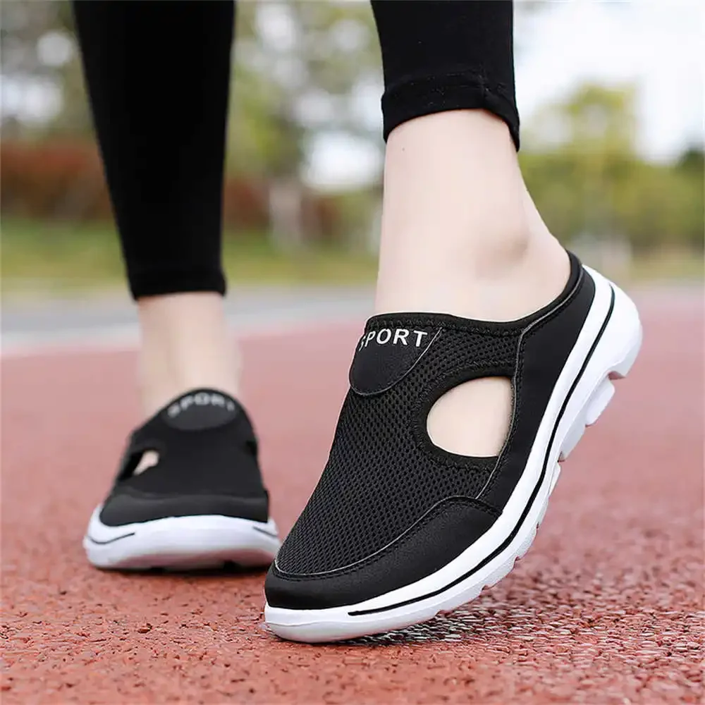 Round Toe Open From The Back Women's Boot Without Heel Vulcanize Sneakers White Shoes Flats Sport Low Offer Sneakersy Tnis