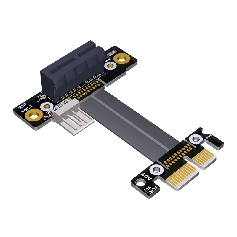 

Удлинительный кабель видеокарты PCIE X1 к X1 3.0, полноскоростной кабель преобразователя 90 градусов с 4-контактным интерфейсом источника питания