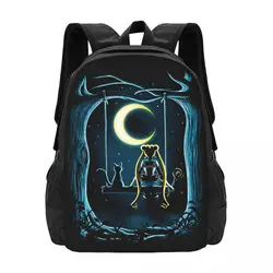 Anime S-sailor Girls Moon Travel Laptop Backpack, Business College School Computer Bag Gift for Men & Women