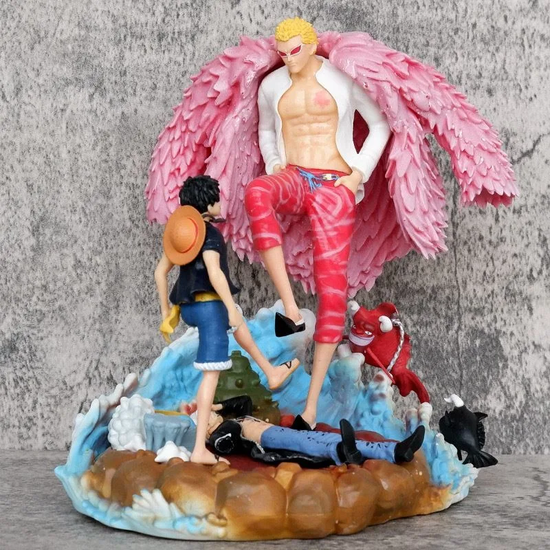21 cm une pièce Figure singe D. Luffy Vs Donquixote Doflamingo Anime Collection modèle bureau ornement décorations enfants jouet