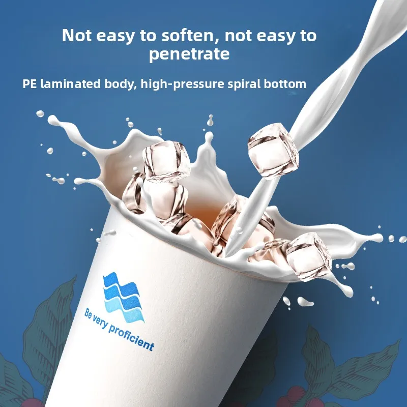 Thickened Disposable Paper Cup for Drinking Water Coffee Soy Milk Tea Hot Drinks Non-Scalding Deformation Resistant Home...