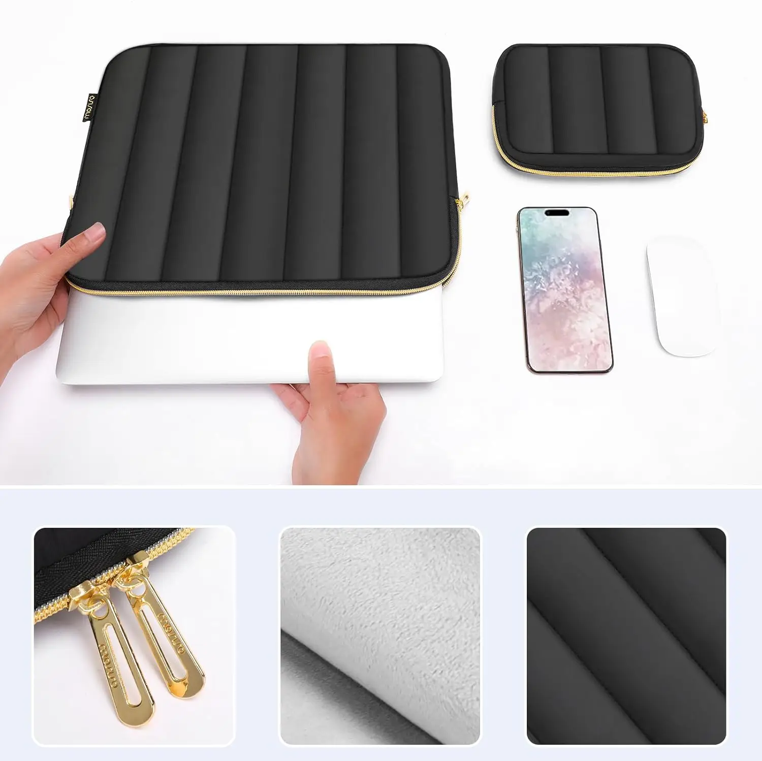 Puffy Laptop Sleeve for 2024 MacBook Air Pro 13 14 inch M1 M2 M3 Dell HP Lenovo Notebook Carrying Bag Computer Briefcase Cover