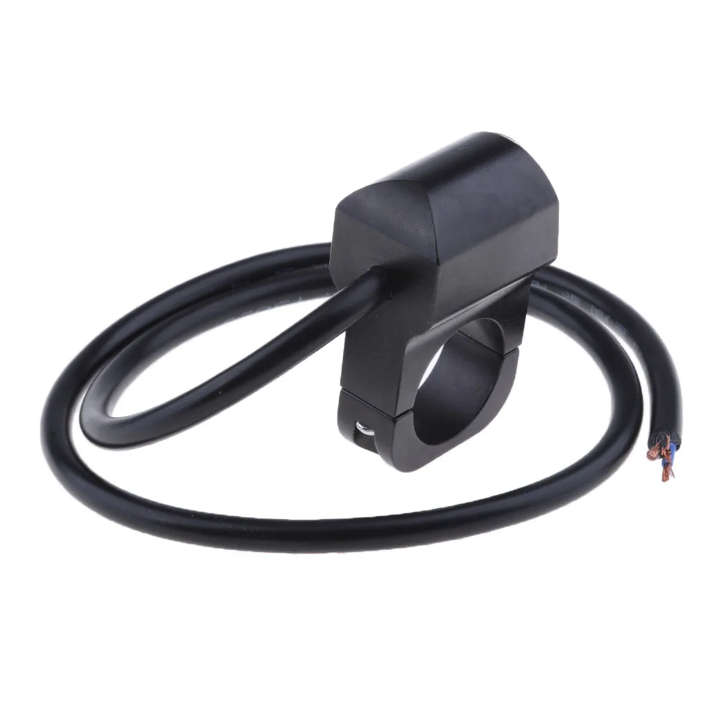 Handlebar Headlight ON/OFF Aluminum Alloy Push Button Switch white