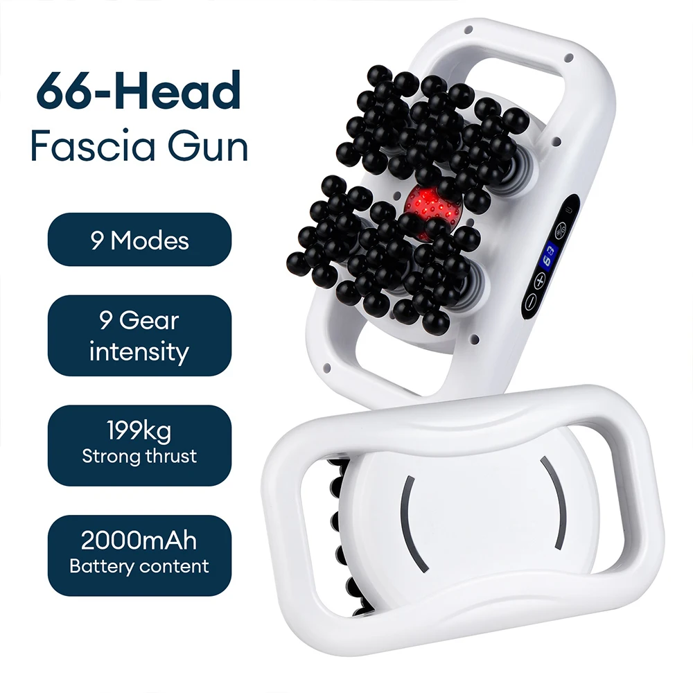 

66-head Fascia Massage Gun High Frequency Vibration Body Fascia Gun Back Waist Leg Massager Deep Relaxation Muscle masajeador