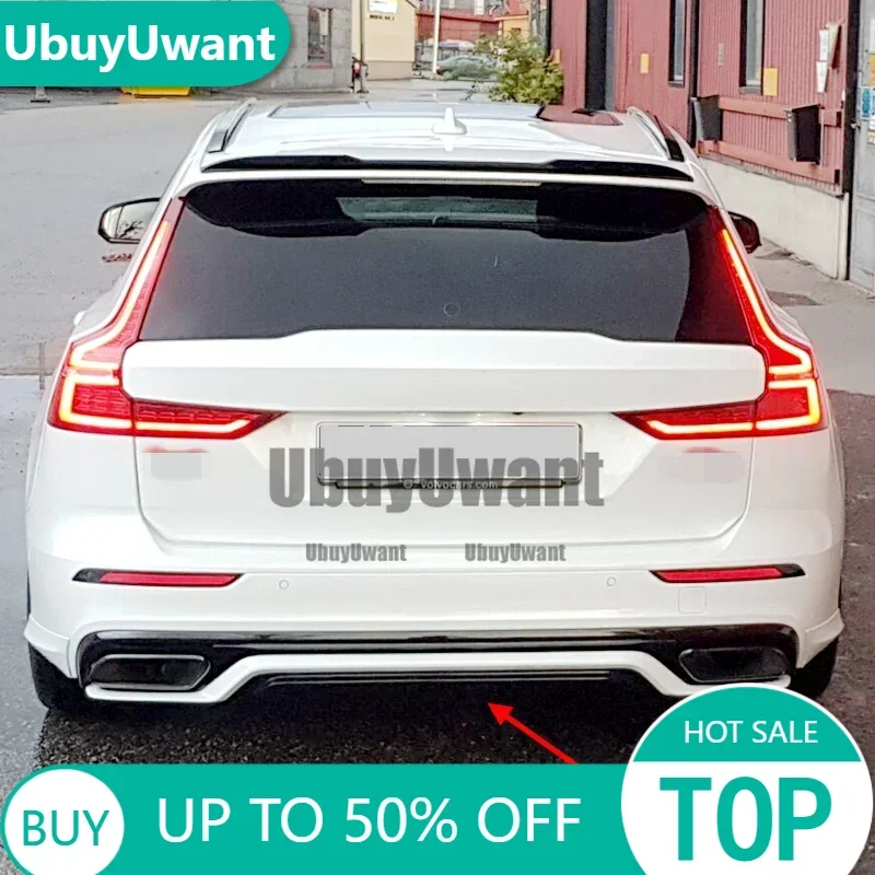 3 Pcs ABS REAR BUMPER TRUNK LIP SPOILER DIFFUSER For VOLVO S60 V60 (ONLY FOR SPORT STYLE) 2021 2022 2023 2024