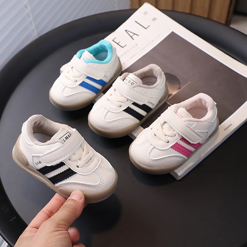 2024 autumn new baby shoes boys and girls children's sneakers all-match German training shoes soft bottom non-slip baby todd