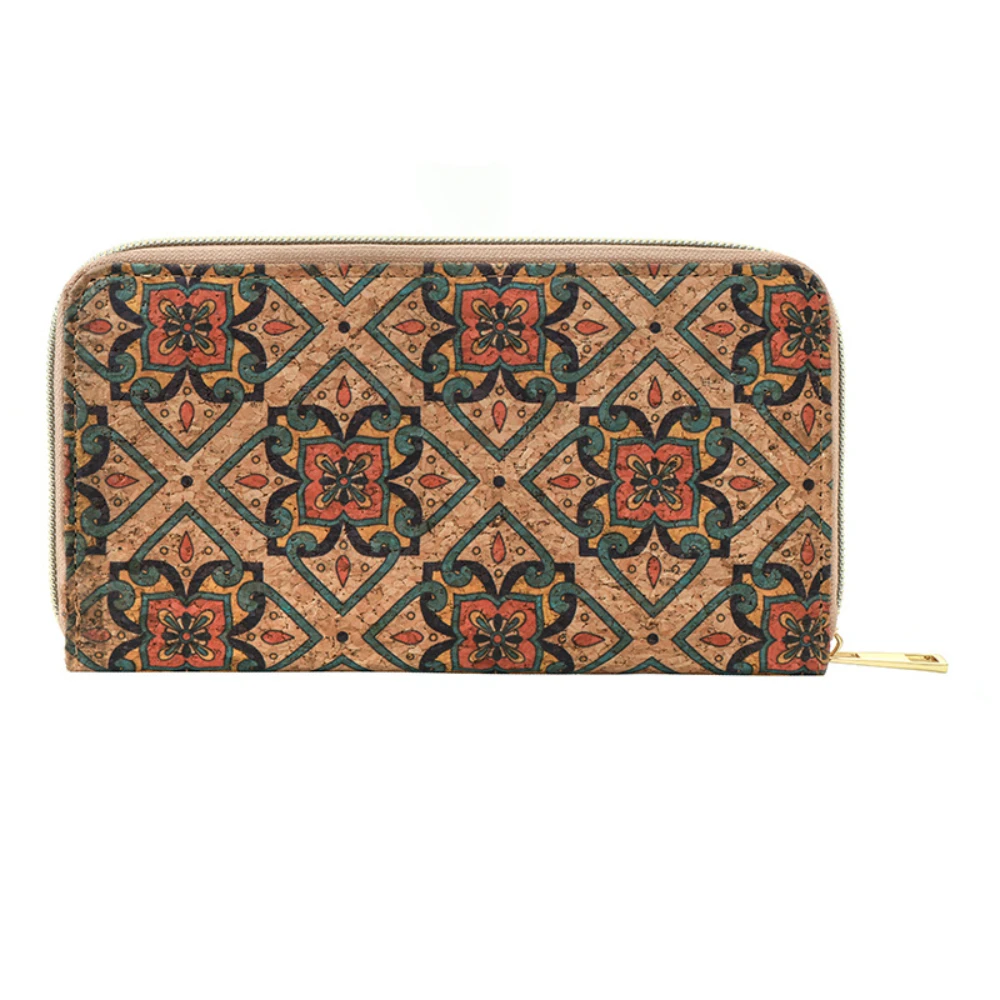 Portafoglio donna a sezione lunga con venature del legno dal design stampato. Ripristina i modi antichi. Pacchetto di carte di individualità. Portamonete di grande capacità
