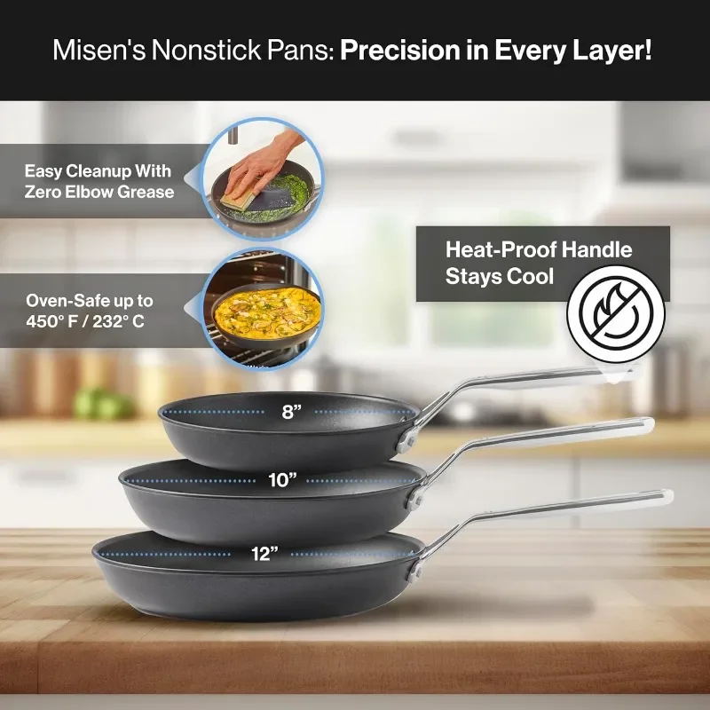 Nonstick Frying Pan Set - Skillets for Cooking Eggs, Omelettes    Saute Pans Nonstick Kitchen Furniture