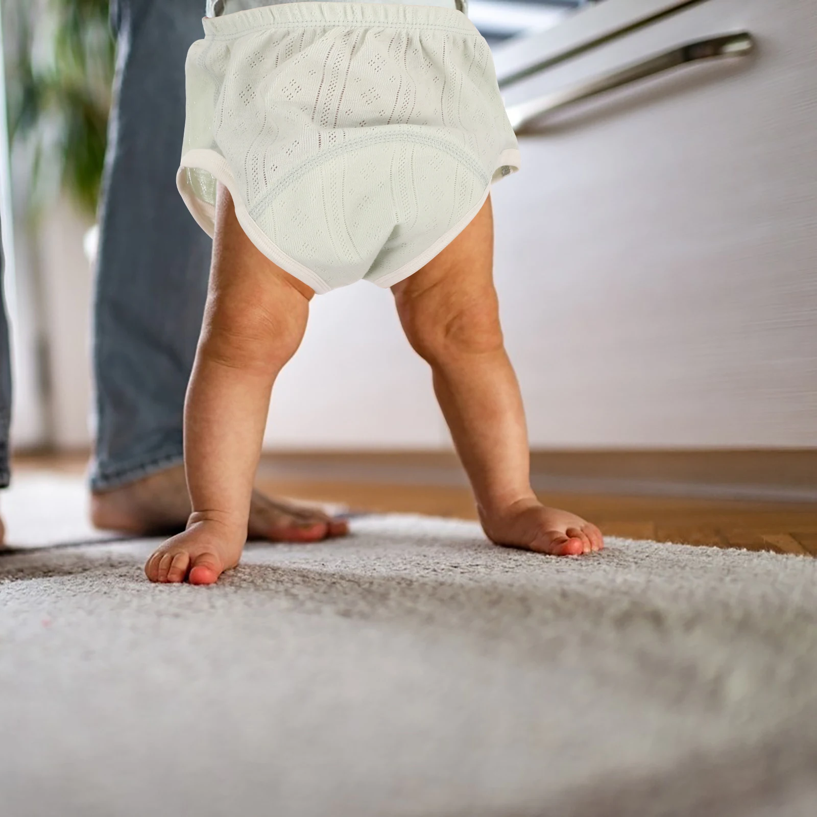 2개입 아기용 면 훈련 팬츠 패드 내장 통기성 세탁 가능 재사용 가능 유아용 배변 훈련 속옷 남아 여아용