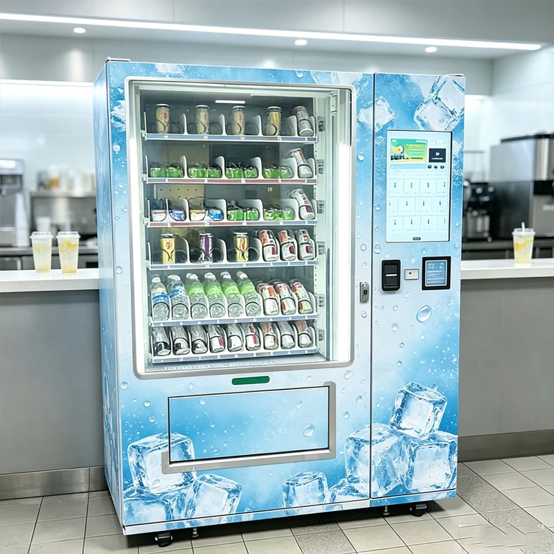 Custom Pattern Smart Drink Snack Vending Machine Touch Screen Self Service Automatic Vending Retail Equipment