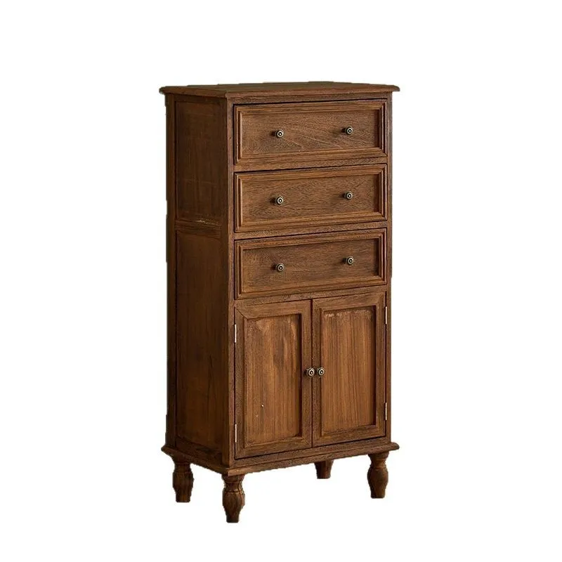 

American solid wood full set bedroom wall mounted storage cabinet living room with door multifunctional drawer storage cabinet