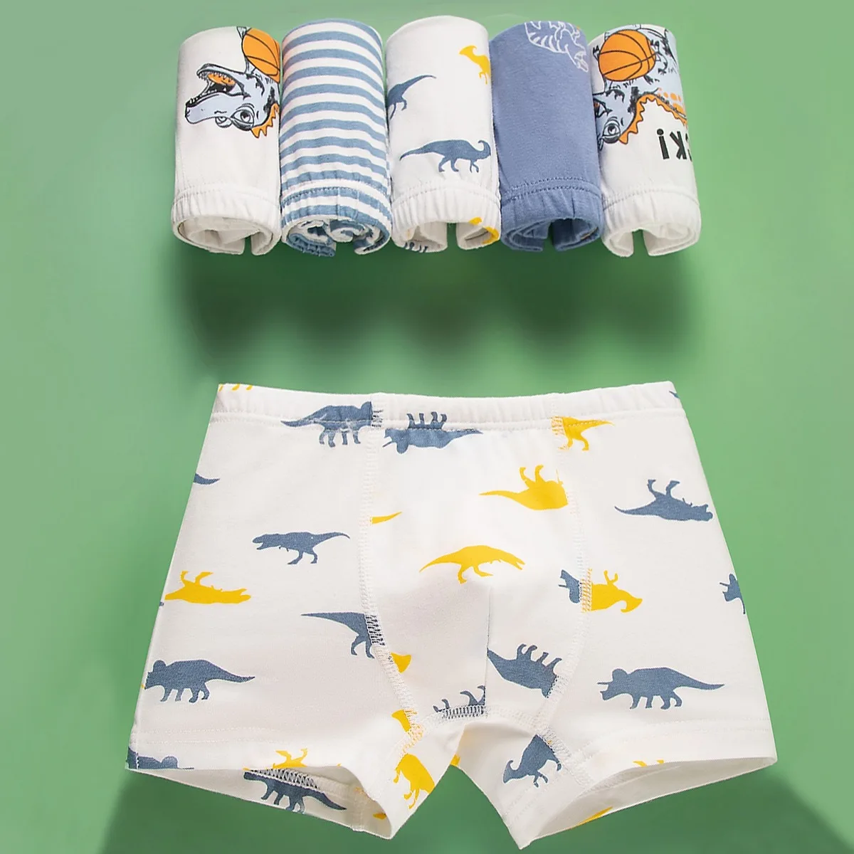 Boy Underwear for Kids Boxer Briefs 4Pcs/Lot 100% Cotton Double Layer Crotch Breathable Anti-Roll Legging Soft Boys Underpants L