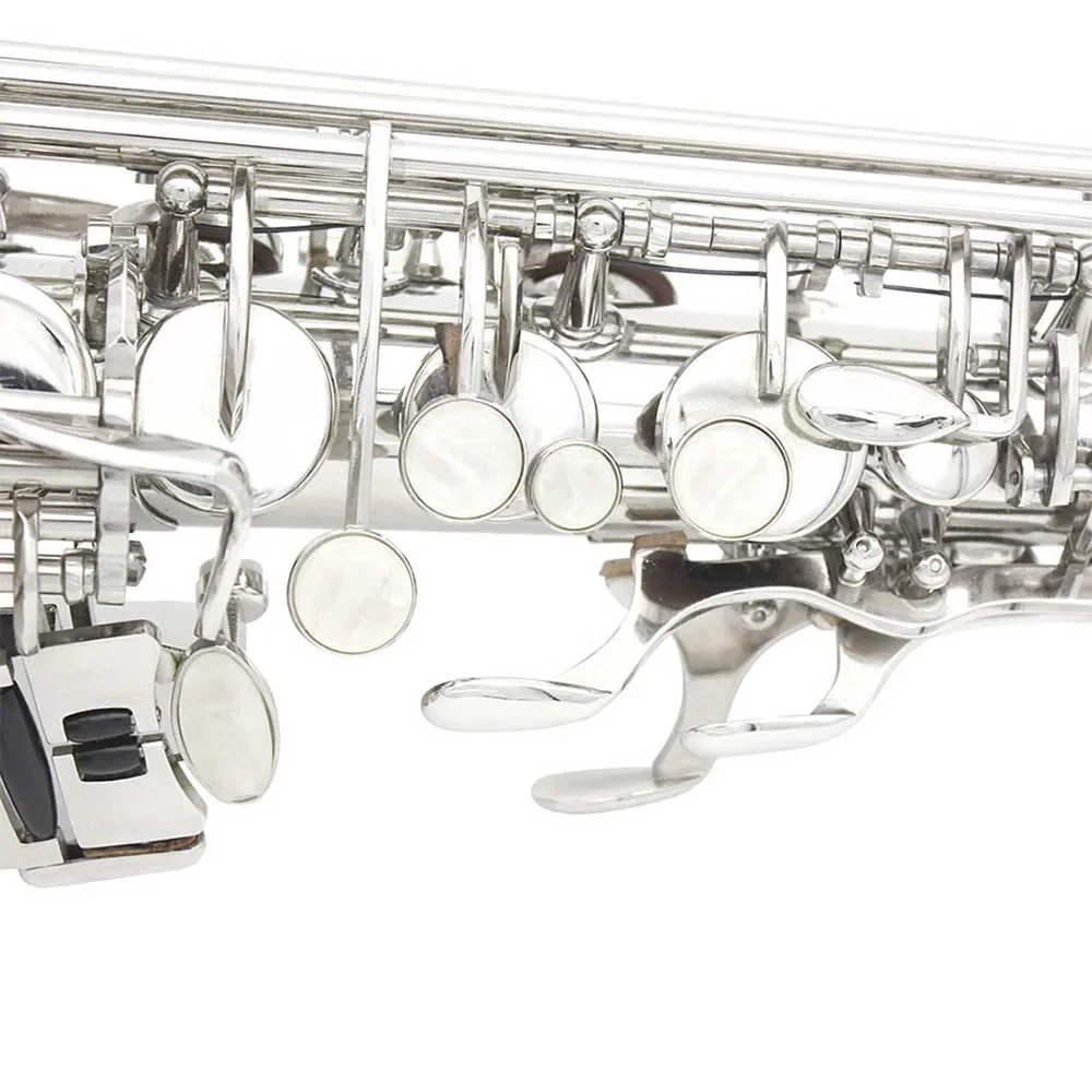 SLADE Eb Altsaxophon E Flat Altsaxophon versilbertes Saxophon mit Tragetasche Reeds Handschuhe Reinigungstuch Zubehör