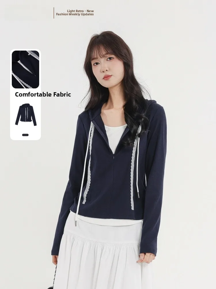 

Вязаный свитер с капюшоном Memory's Start Spring 2026, однотонный, удобный крой, длинный рукав, для повседневной носки, теплый, женский