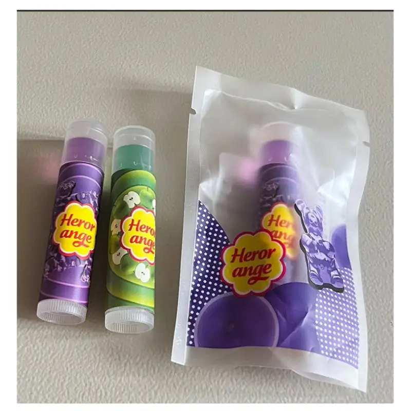 "1Pc HERORANGE Fruit Lip Balm – Clear Jelly Tinted Lipstick + Lip Primer Mask – Moisturizing Plump Lip Care Lighten Fine Lines