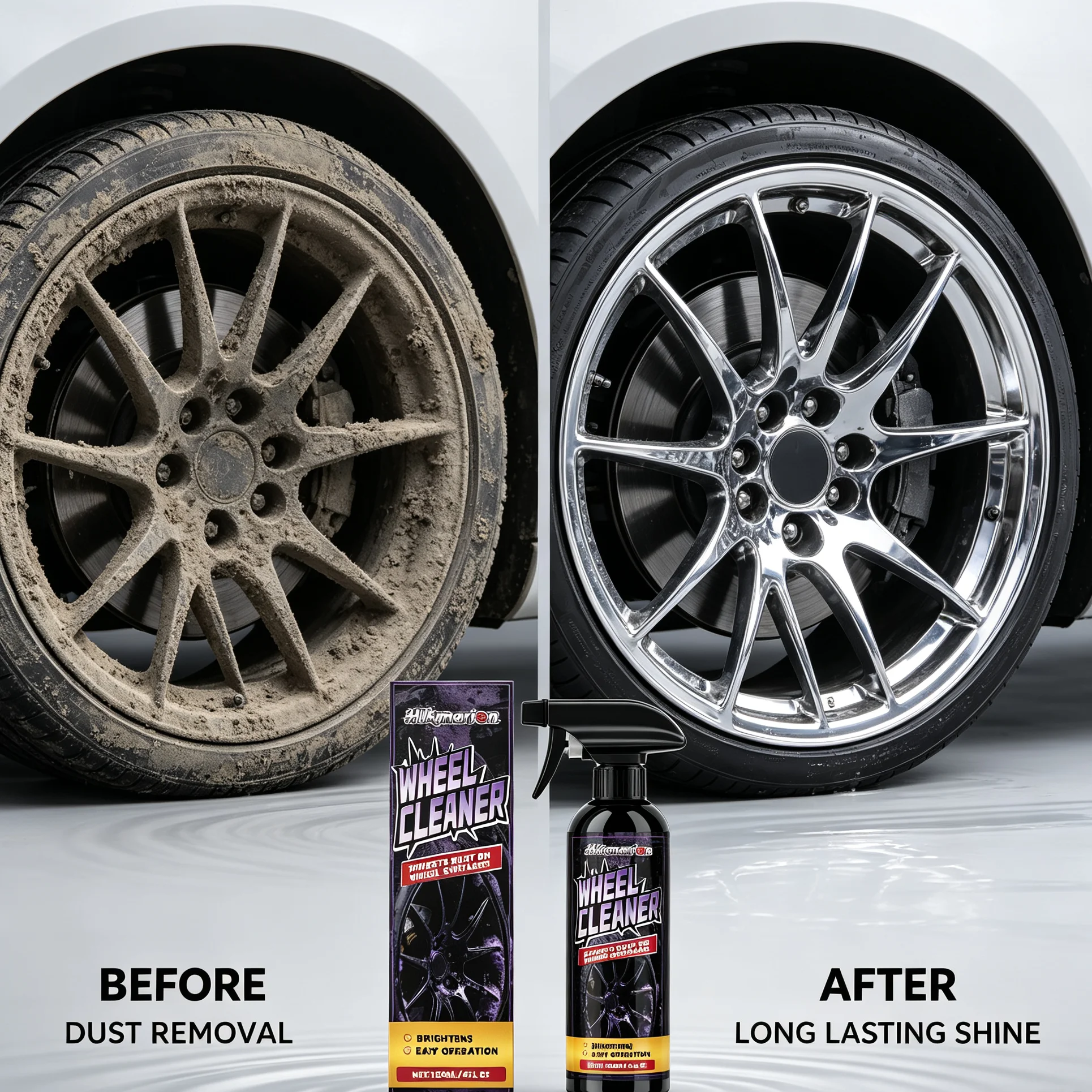 Car Wheel Cleaner Spray Non Acid Iron Remover Brake Dust Rust Cleaner For Alloy Rim Tire Car Detailing Cleaning