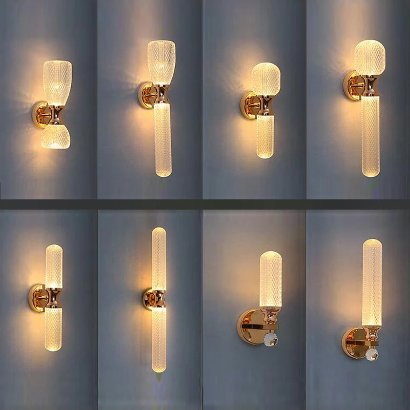 

Light luxury simple bedroom bedside lamp creative led aisle lamp living room TV background balcony wall lamp