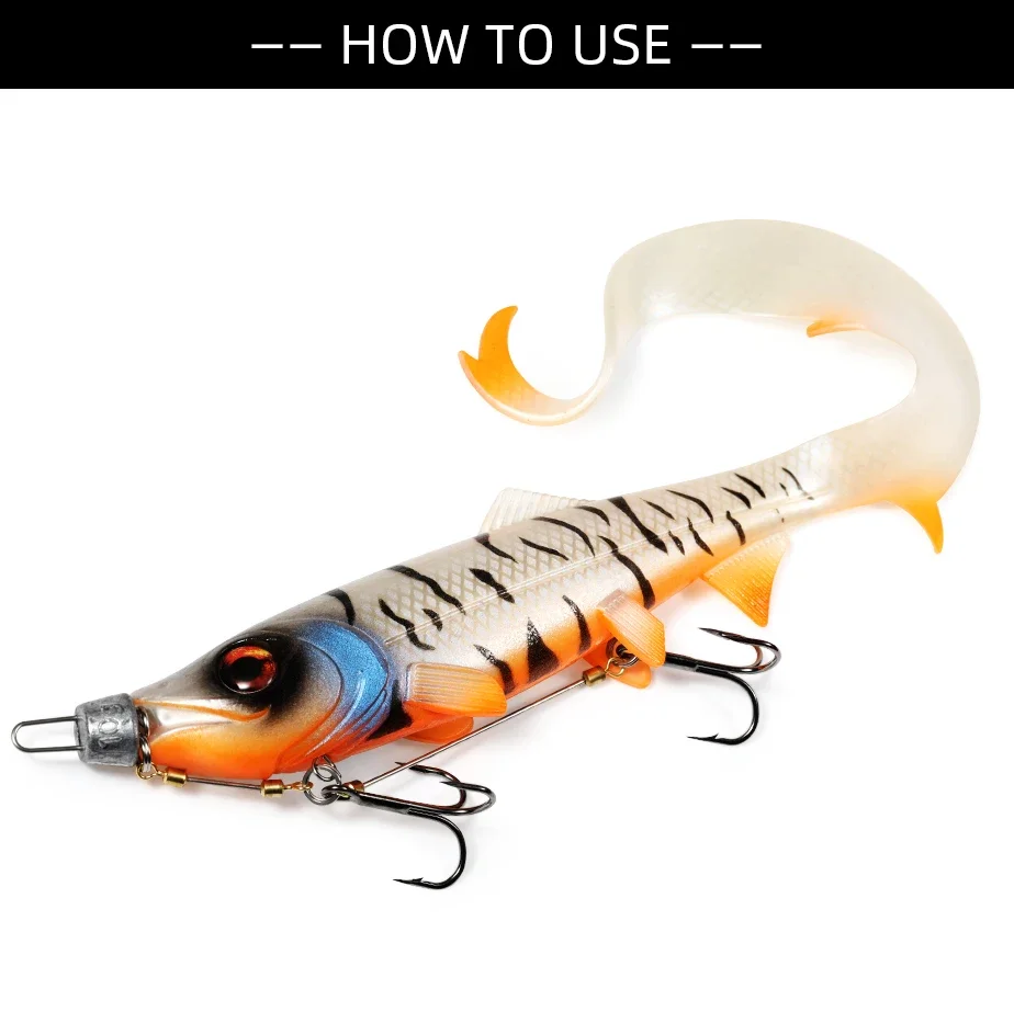 Spinpoler الضفيرة الذيل نكش لينة البلاستيك الصيد إغراء سيليكون الطعم باس 17.5 سنتيمتر 22 سنتيمتر ل سمك السلمون المرقط العين رمادية فاتحة اللون المياه العذبة