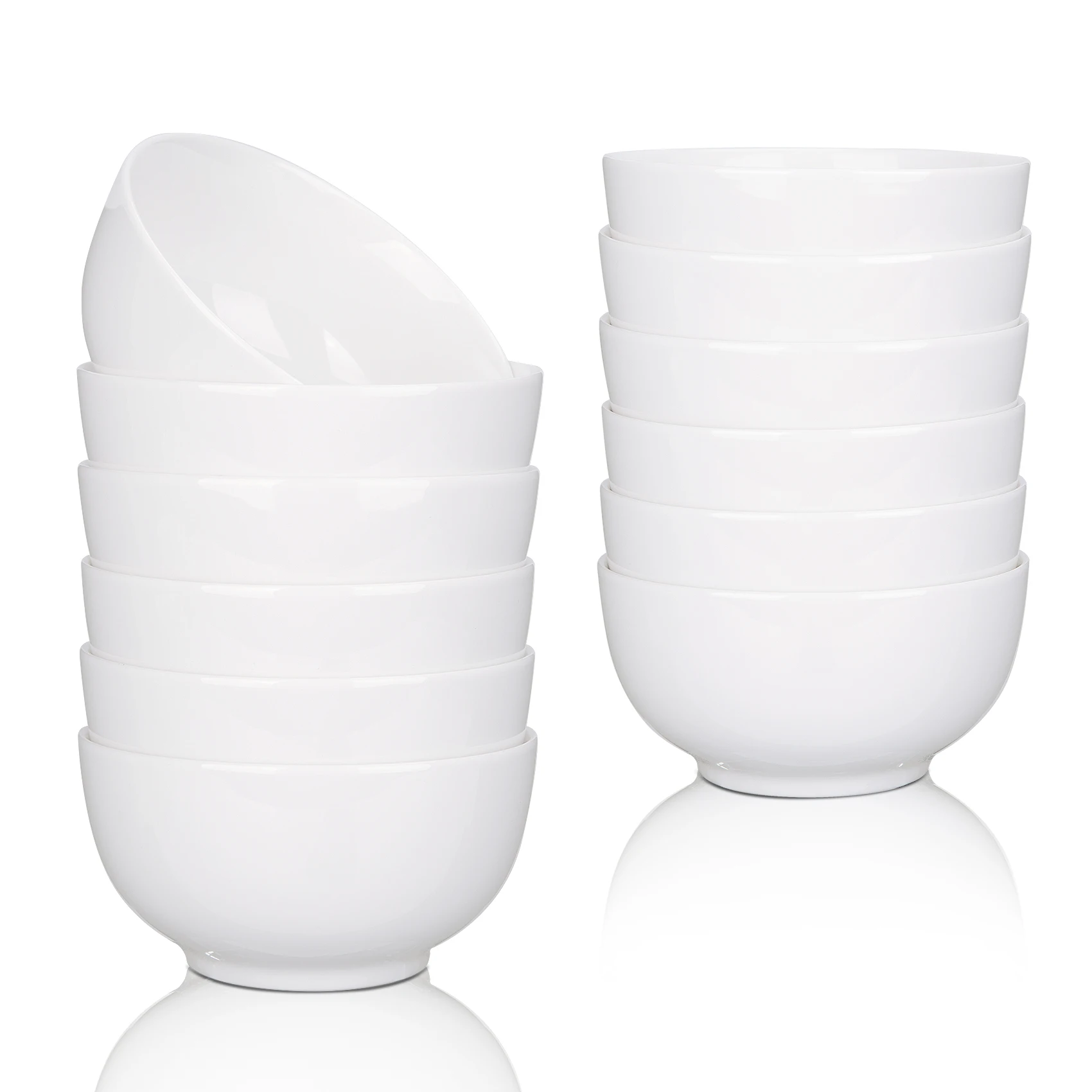 8-Pack 10oz White Porcelain Bowls – Microwave & Dishwasher Safe 2