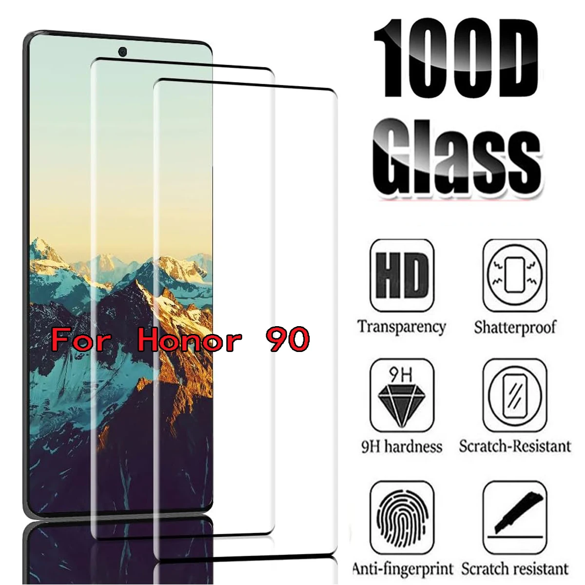 

2/4 шт. 3D изогнутая ультразвуковая защитная пленка для экрана отпечатков пальцев для Huawei Honor 90 закаленное стекло