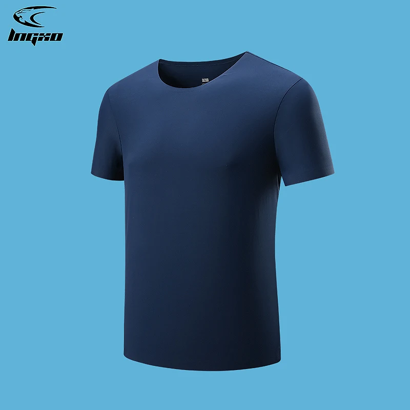 

LNGXO Men T Shirt Wireless Stitching Quick Dry Hiking Crew Neck T-Shirts Soft Elasticity Outdoor Sports T-Shirt Wholesale Resell