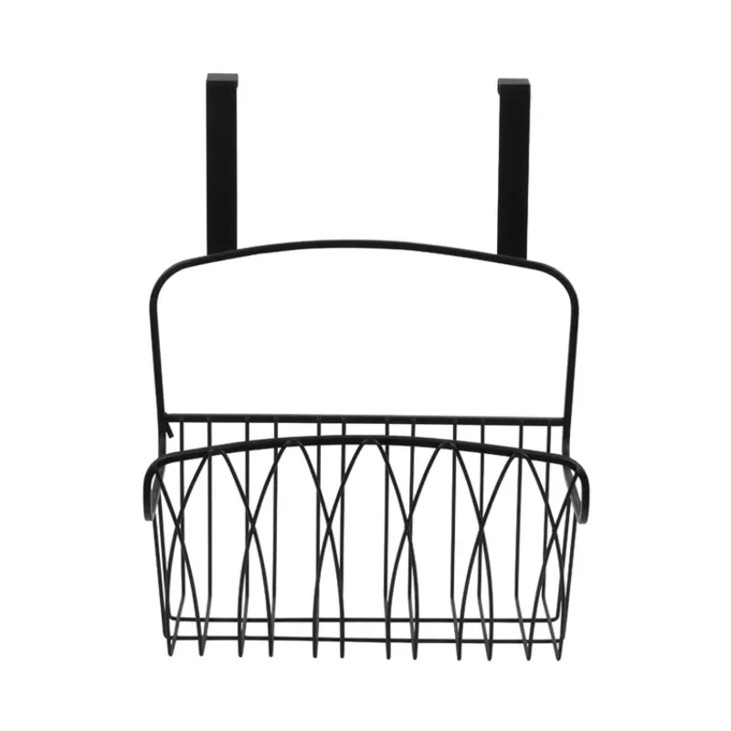 ZC1  JH-Mech Black Steel Wire Sink Organization for Kitchen and Bathroom Diversified Twist Cabinet Door Basket Wire Storage Rack