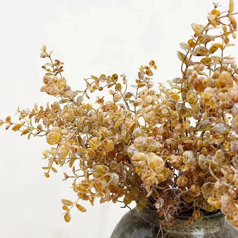 Lebensechte 9-köpfe künstliche kleine Blätter Eukalyptus Retro gefälschte Blumen langer Zweig für Zimmer Hochzeit ländliche Außendekoration – Detail 5