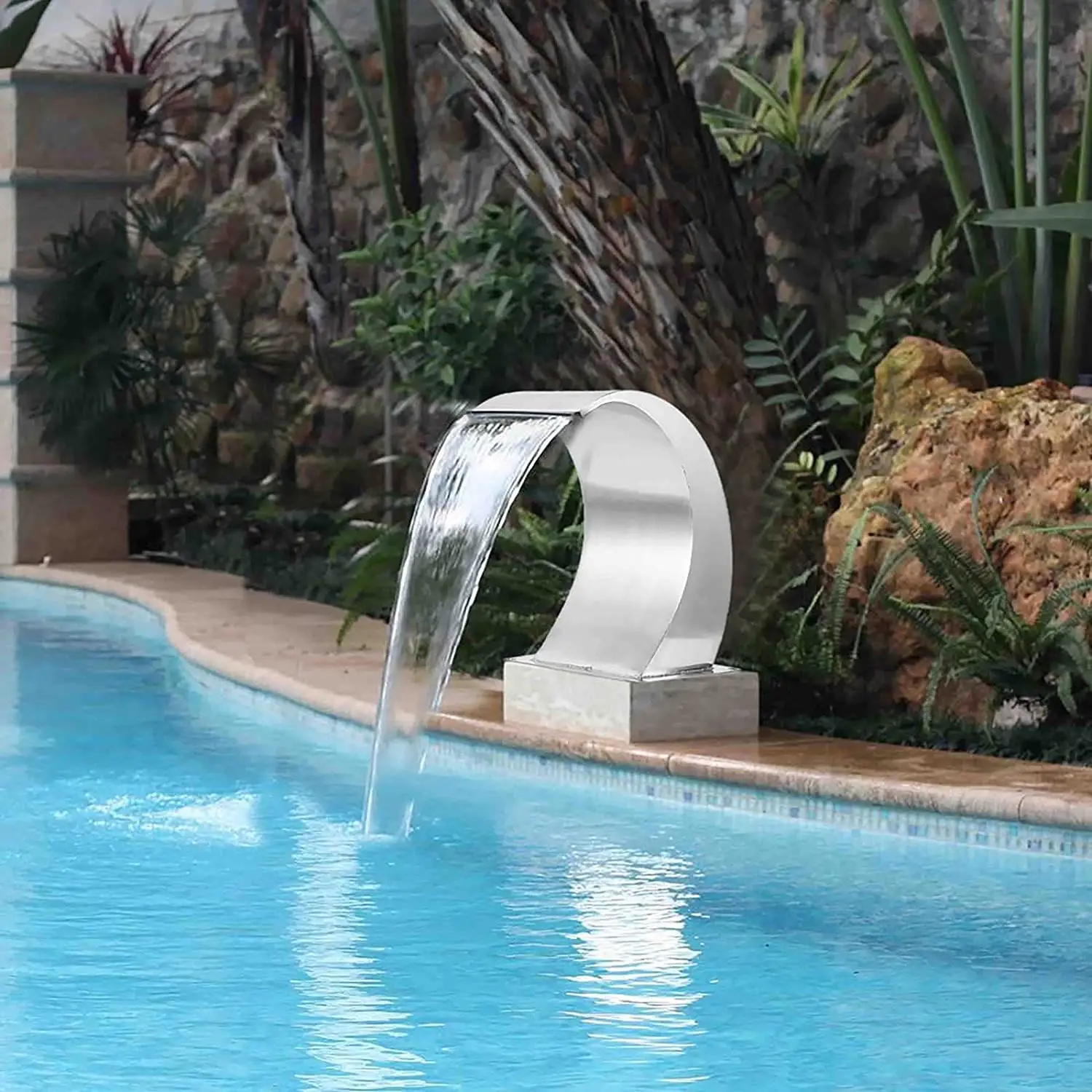 Waterfall Pool Fountain 304 Stainless Steel 16