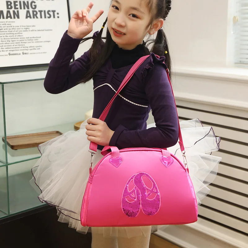 Dance crossbody bag, children's single-shoulder dance backpack, Latin ballet schoolbag, girls' dance single-shoulder backpack view 4