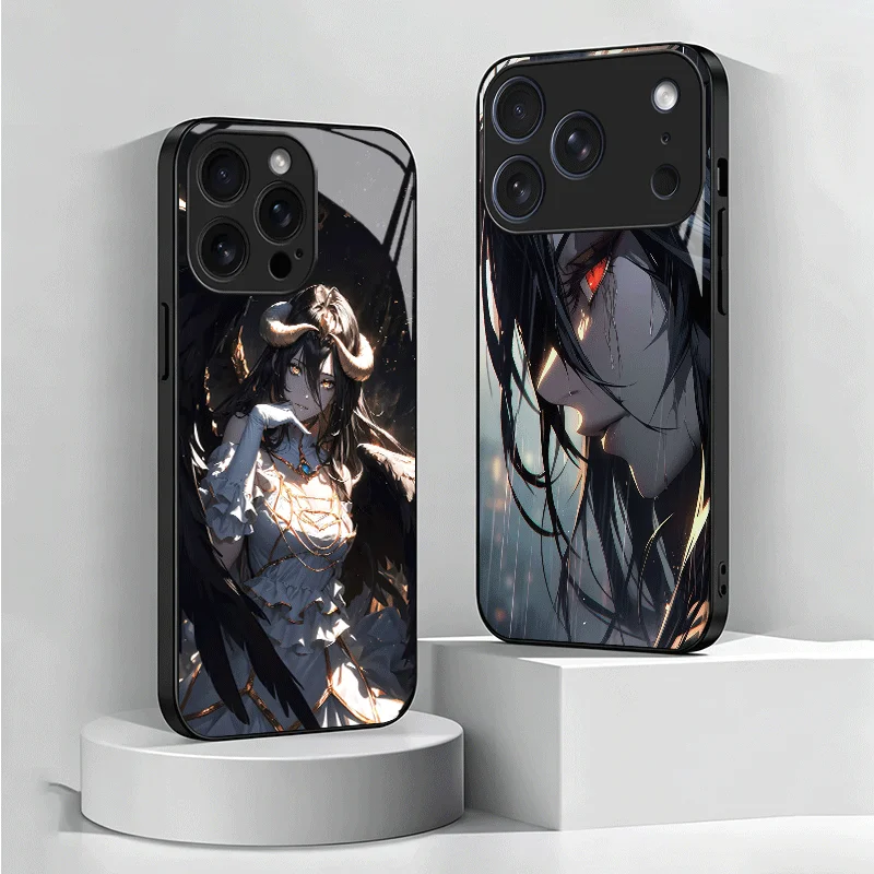 Albedo O-Overlords Anime Tempered Glass Phone Case for Samsung Galaxy A17 A16 A15 A14 A13 A57 A56 A55 A54 A53 A37 A36 A35 A34 A3