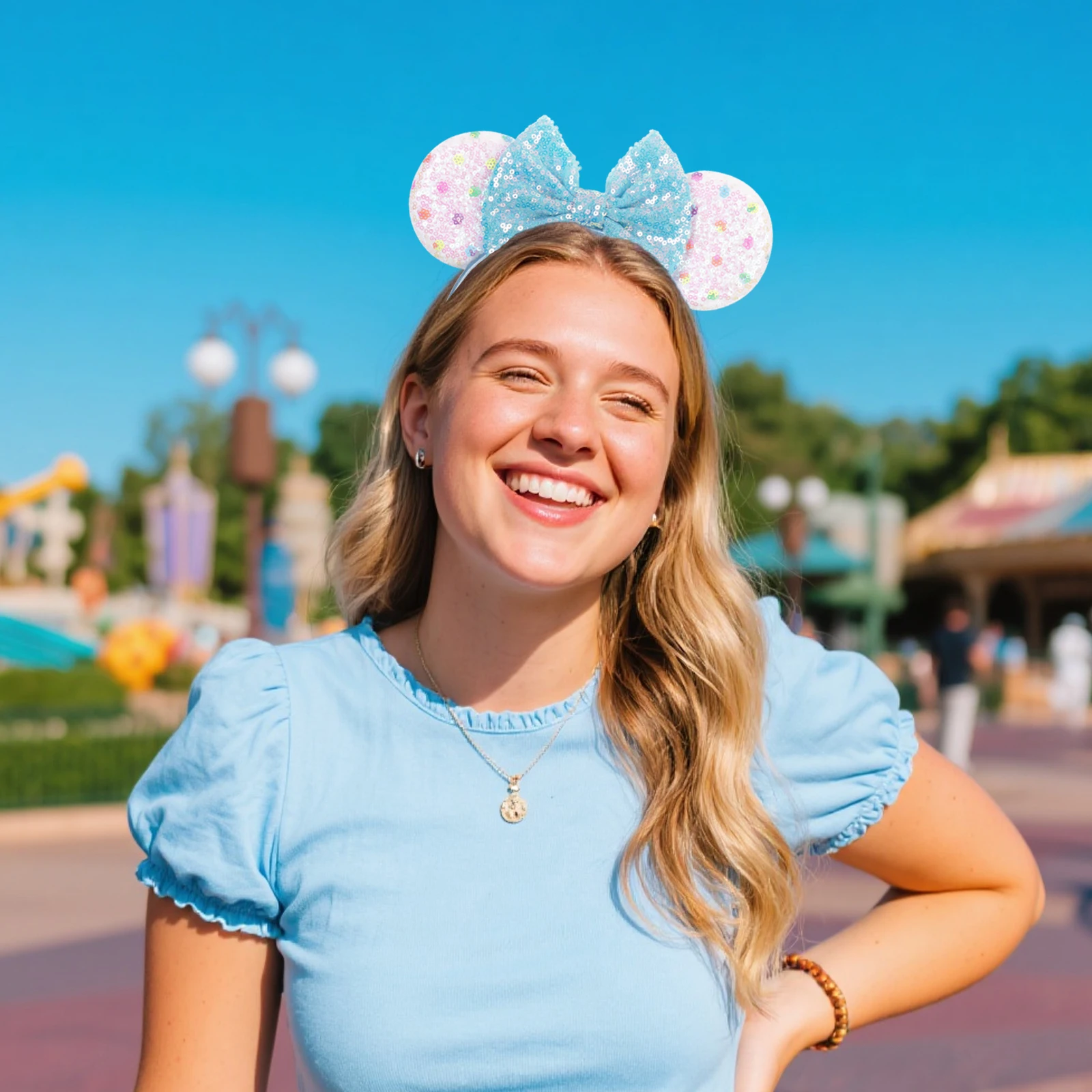 Maus-Stirnband mit Cartoon-Ohren und Pailletten-Schleifen für Frauen und Mädchen, Party-Cosplay-Haaraccessoires, Spielzeug und Geschenk für Kinder und Erwachsene – Detail 9