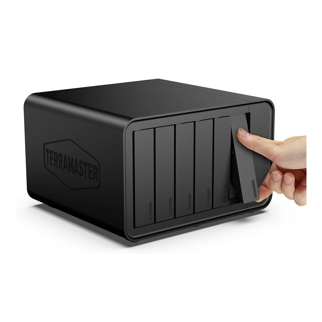 الأصلي TERRAMASTER F6-424 NAS Storage 6bay 8GB DDR5 RAM، منافذ مزدوجة 2.5GbE شبكة التخزين المرفقة (بدون قرص)