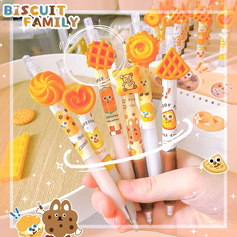 Imagem -03 - Lápis Bonito Desenho Mecânico Papelaria Estética Lápis Bonitos Adorável de Volta ao Material Escolar Biscoito Kawaii