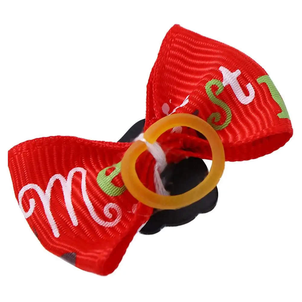 Holiday Party Pet Christmas Rubber Band Elastic Hair Clips Dog Hair Accessories Dog Hair Bows Dog Grooming Bows