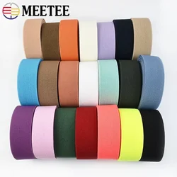Meetee 2/4M 25-40mm Elastic Band Color Rubber Stretch Webbing Strap for Waistband Bra Backpack Sewing DIY Garment Accessories