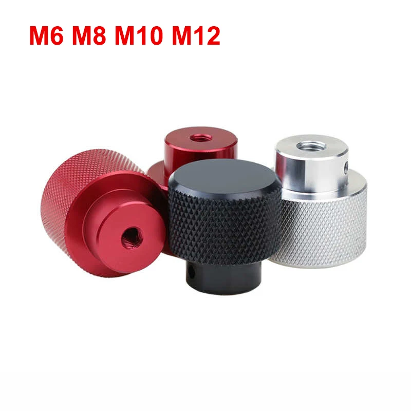 

1Pcs M6 M8 M10 M12 Blind Hole Hand Nut Aluminum Alloy Knurled Step Nut With Side Thread Hole Thumb Nuts Black/Red/Aluminium