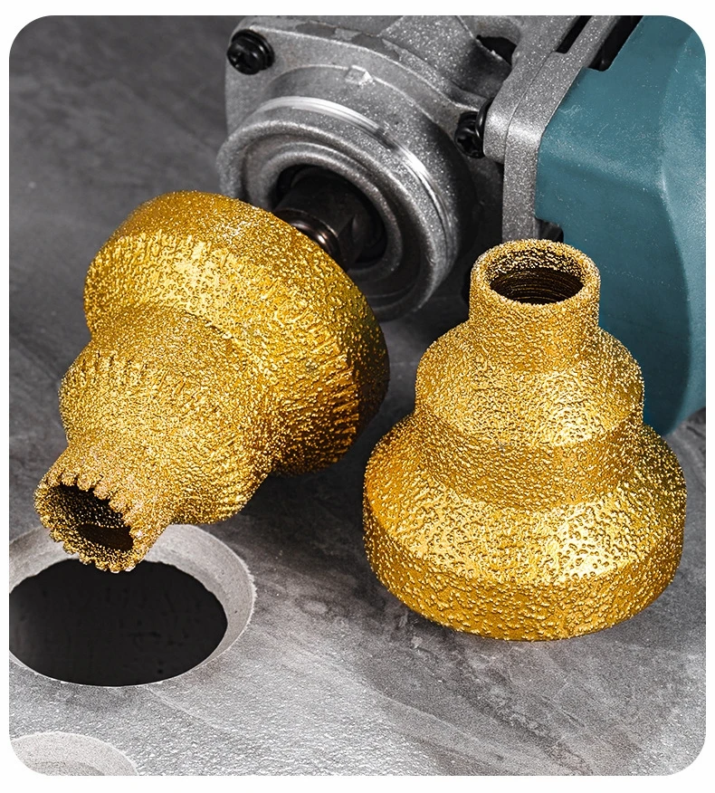 Brazed Pagoda Drill Bit M10 Diamond Chamfer Router Tower Drill Tile Stone Rock Plate Drill Reaming Integrated Bit Diamond Tools