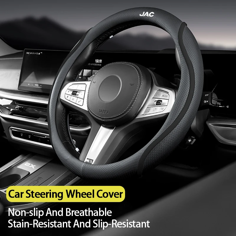 

Nappa Leather Car Wheel Steering Cover Non-slip Cover Accessories For JAC Refine J3 J4 J7 JS3 JS4 KR1 S2 S3 S4 S5 S7 Vapour T8