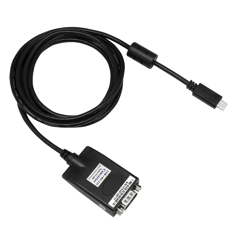 UOTEK 4.92ft USB 3.0 Tipe C ke RS232, konverter USB-C pria DB9 kabel RS-232 dengan UT-880-TC pelindung lonjakan cincin magnetik