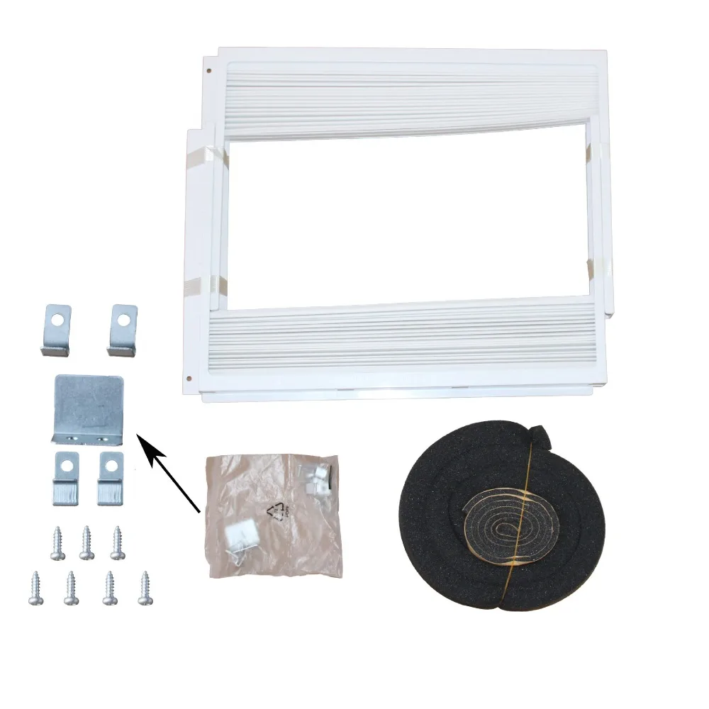 Portable Window Air Conditioner Accessory PVC Double Layer Louver Baffle With Extendable Air Conditioning Hose