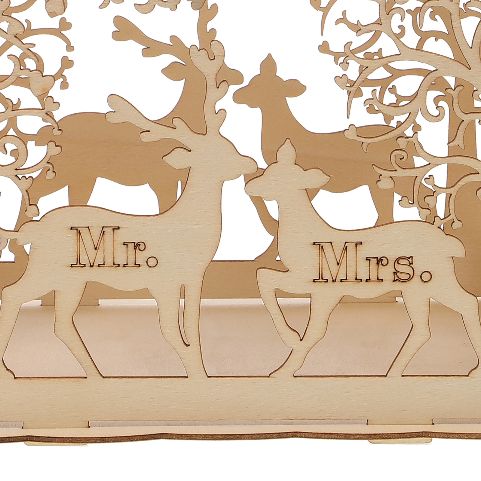 

Deer Wedding Box Wooden DIY Large Size 1 Key 12 Rubber Rings Elegant Storage for Special Occasions and Decorations