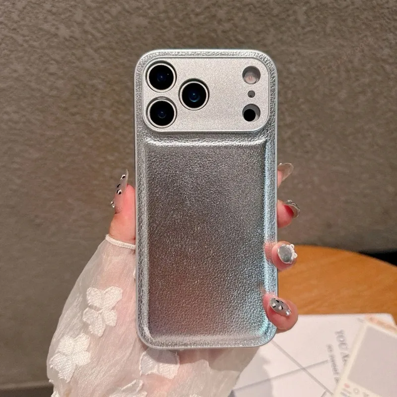 Luxuriöse Retro-Hülle mit Litchi-Leder-Textur für iPhone 17 Air 16 15 14 Plus 13 16E Stoßfeste Matte Abdeckung – Detail 11