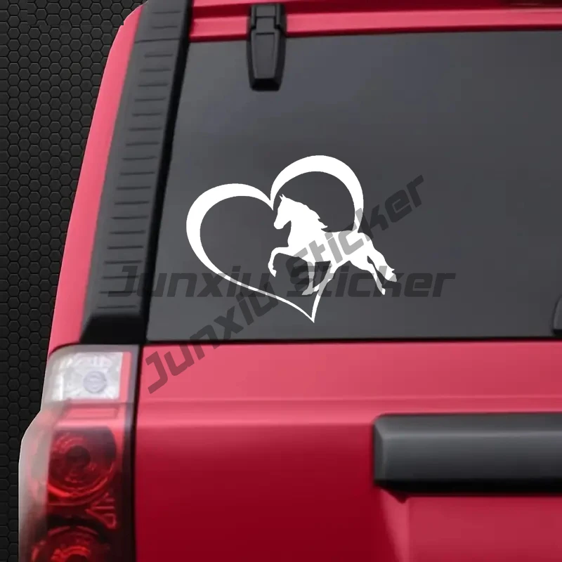 

Уникальные автомобильные наклейки с изображением лошади и сердца, водонепроницаемые виниловые наклейки, аксессуары для автомобиля, декоративные наклейки для авто