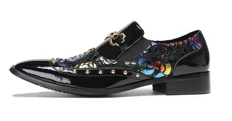 BOARD Herbst Herrenschuhe Spike Luxuriöse Persönlichkeit Bankett Niete Tigerkopf Druck Formelle Kleidung Schuhe – Detail 10