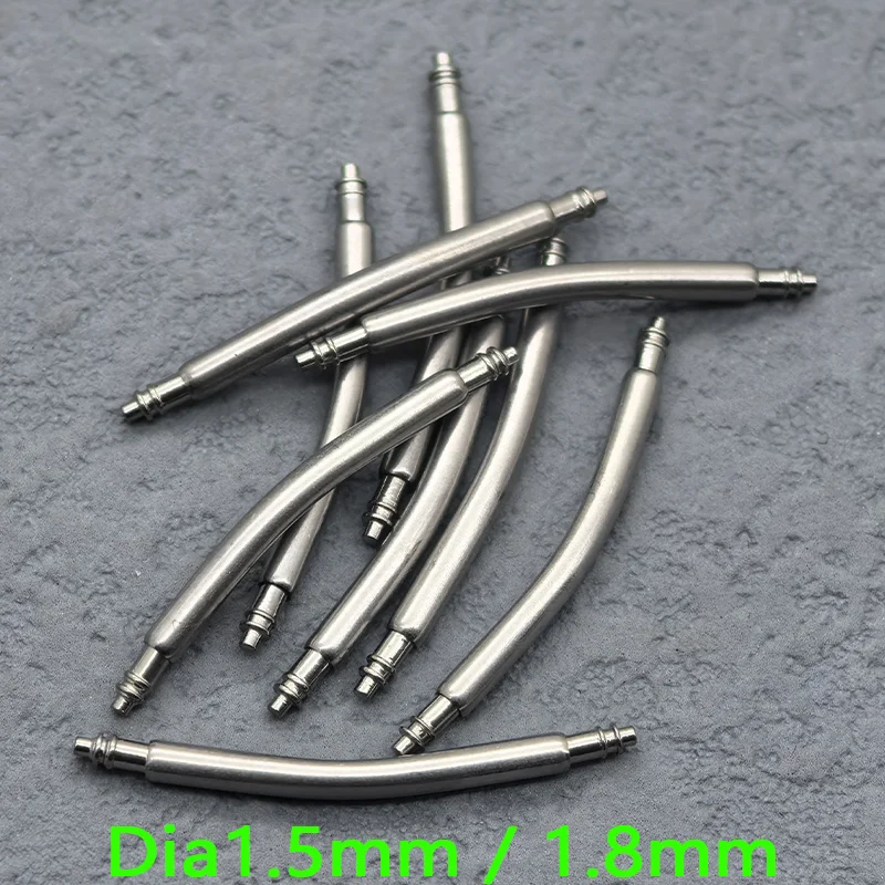 ضياء 1.5 مللي متر/1.8 مللي متر 10/20 قطعة منحني الربيع بار حزام ساعة اليد ربط دبابيس صالح ل Width16mm-24mm الفولاذ المقاوم للصدأ حزام ساعة اليد الروابط أجزاء #2