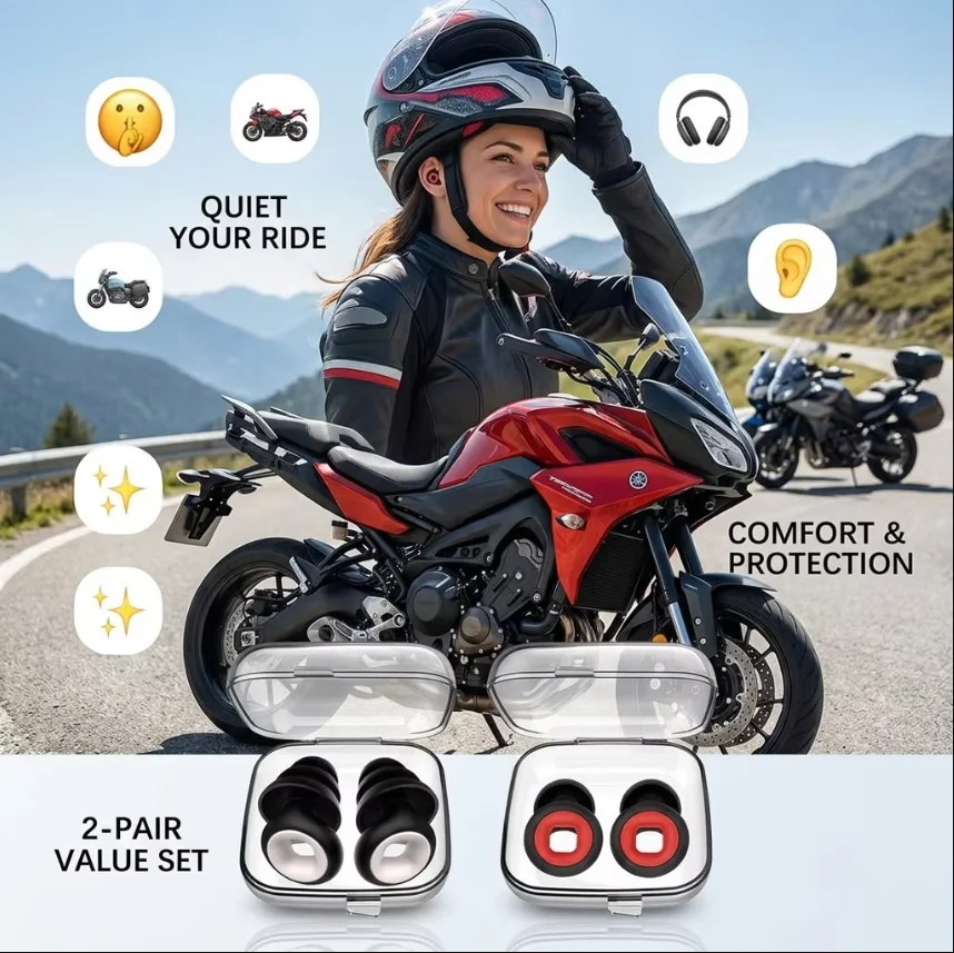 1-6Pairs Sleep Soundproof Earplugs Motorcycle Noise Reduction Earplugs Anti-noise Mute Earplugs Portable Motorcycle Equipment
